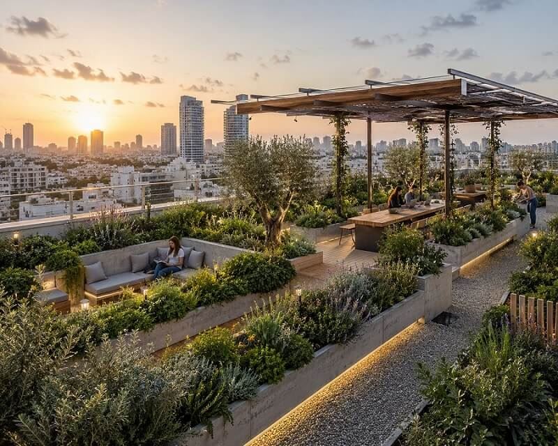 הדמיית חללי Facilities וגג ירוק פעיל